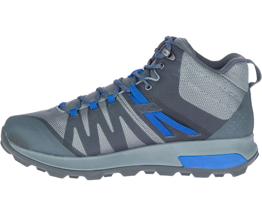 Merrell Hiking Boots Grey - Zion FST Mid Waterproof - Mens 76ZTVUQPR